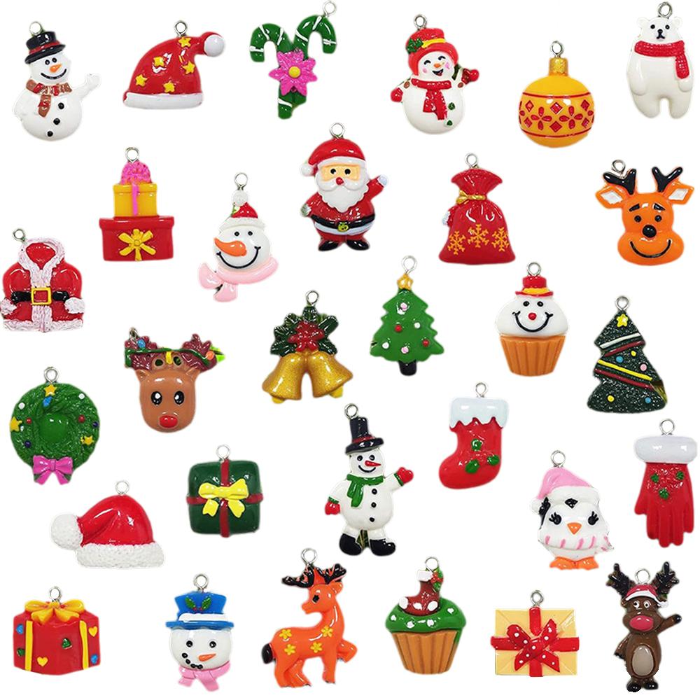 

30Pcs Christmas Tree Mini Acrylic Pendant Cute Hanging Ornaments Mini Christmas Decor Decorative For Home Party