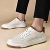 European Station Men's Shoes British Little White Shoes Breathable Cowhide Platform Men's Sports and Leisure Board Shoes