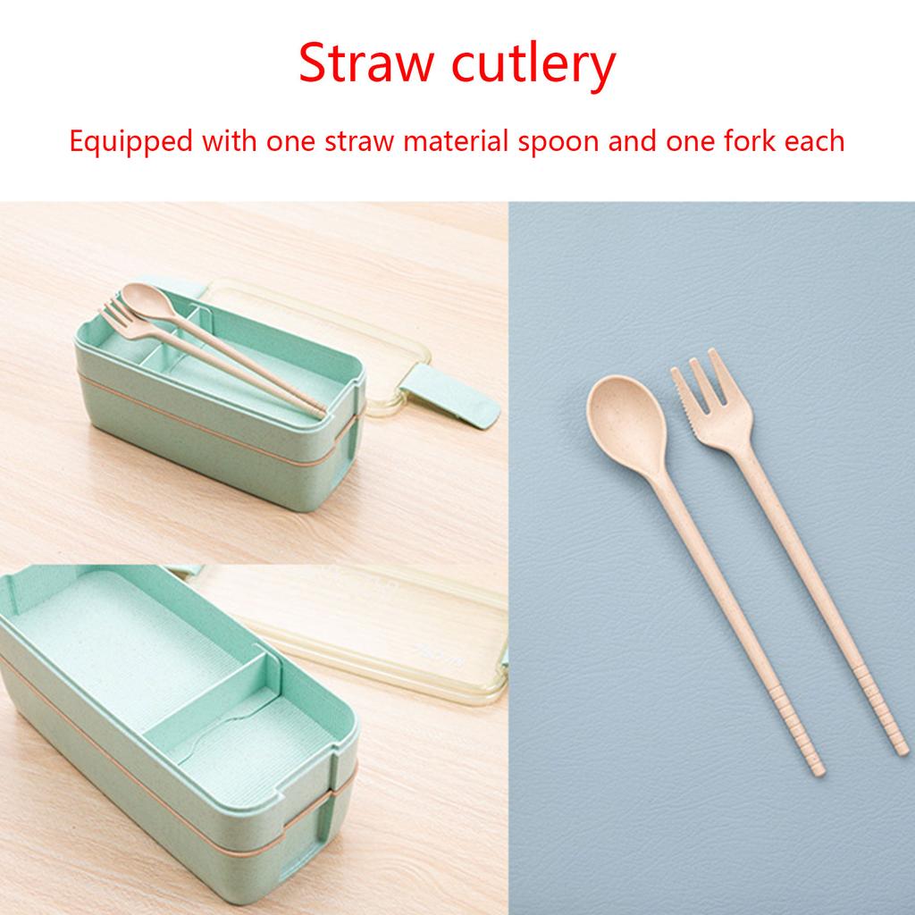 Auslaufsichere Bento-Box Großer Fassungsvermögen Lunchbehälter mit Fächern Tragbare Doppelschichtige Lunchbox für Erwachsene Studenten