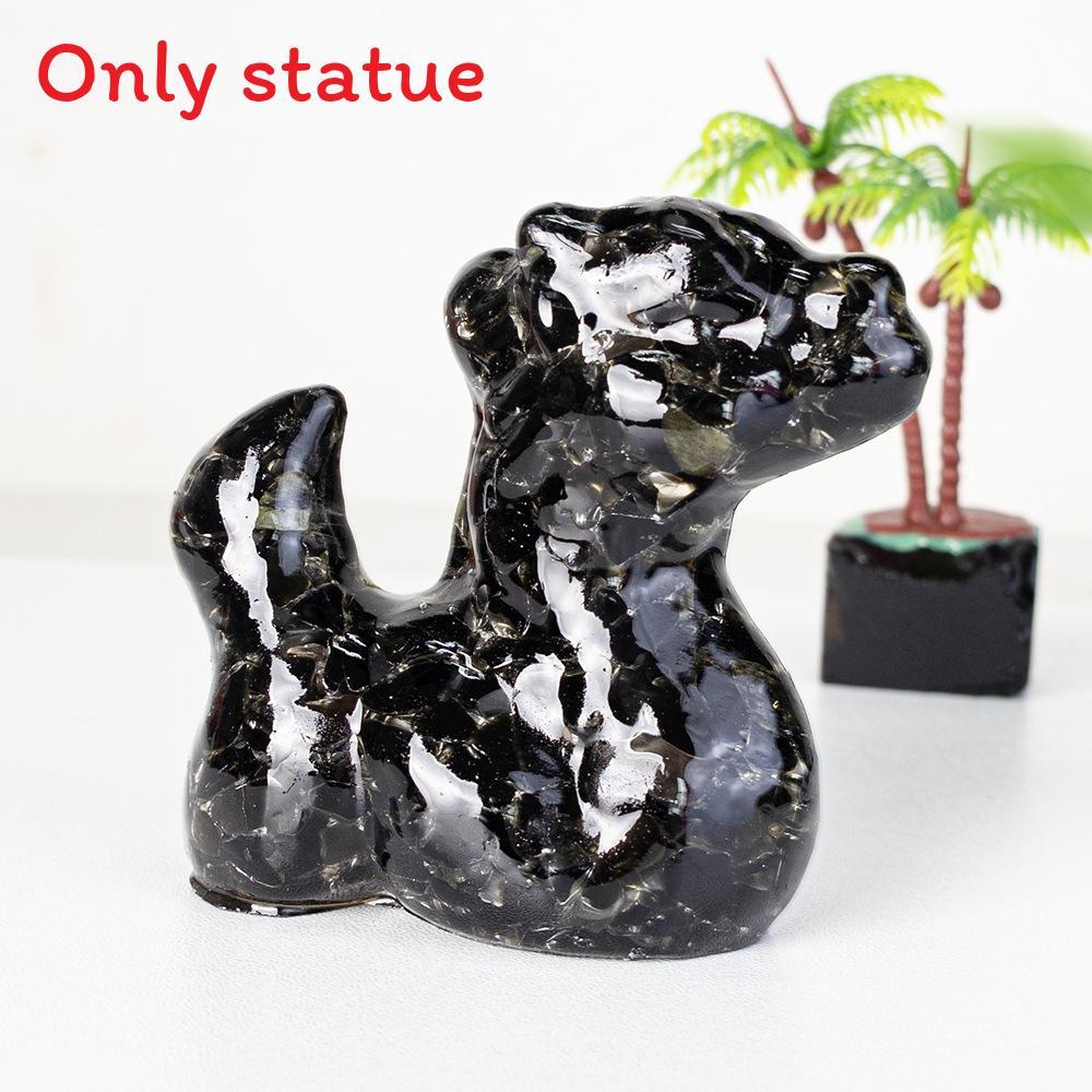 Resin Animal Figurine Home Decor With Natural Crystal For Office And Gift Ideas