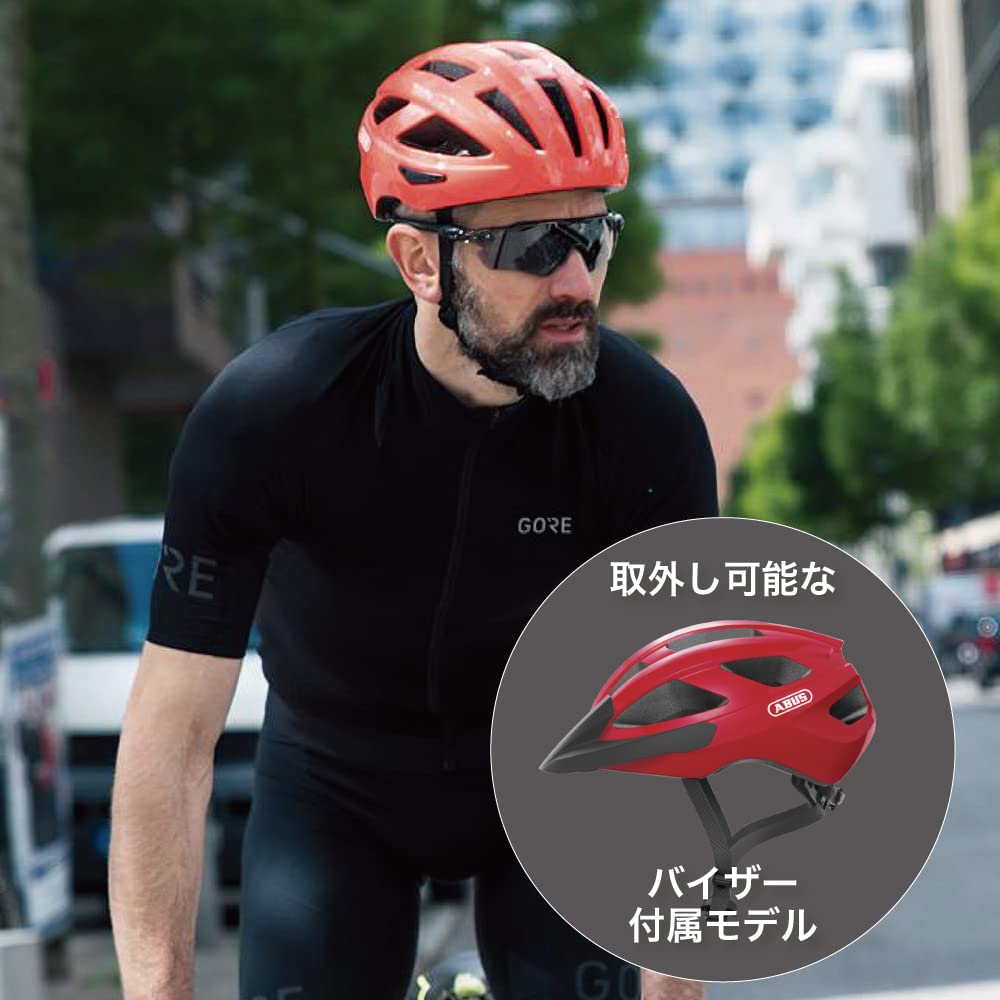 Japanese ABUS MACATOR Bicycle Adult Size Steel Blue [Official Product] Helmet, L,