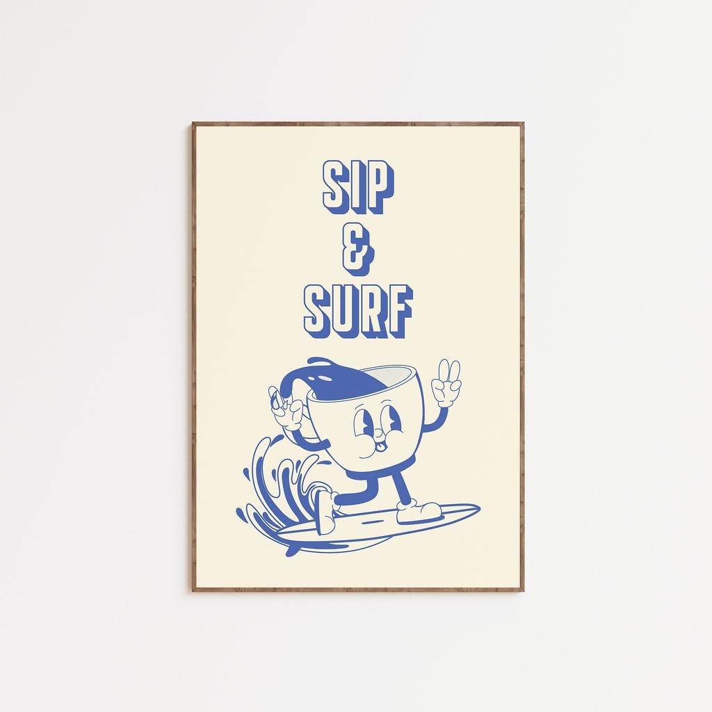 Tired and Wired Retro Coffee Canvas Print Funny Mascot Kitchen Wall Art Poster for Modern Living Room Bedroom Home Decor Gifts