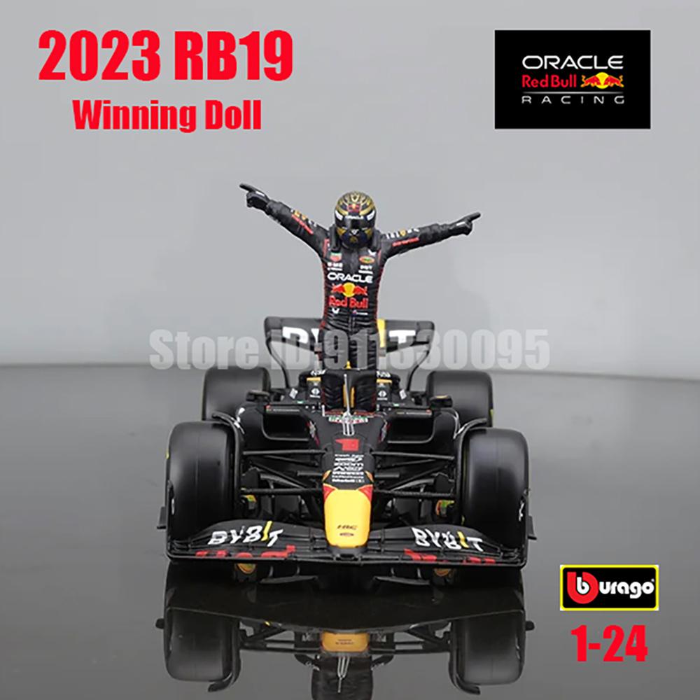 Burago 1:24 2023 F1 Mercedes-AMG W14+Gewinnpuppe 44# Hamilton 63# Russell Lack Formel 1 Legierung Super Spielzeugauto Modell