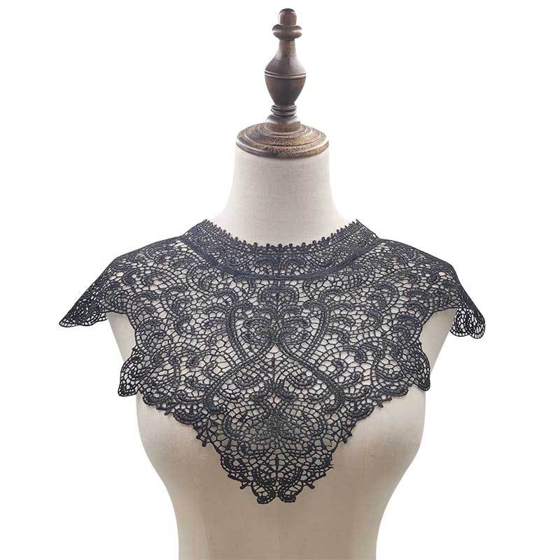 

Water-soluble lace collar, polyester light silk embroidery corsage, three-dimensional hollow embroidery collar DIY lace accessories чорний