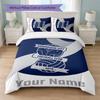 BIRMINGHAM CITY Football Juego de Cama con Texto de Nombre Personalizado 1 Funda de Edredón + 2 Fundas de Almohada Logo de Fútbol Regalo Personalizado para Ocasión Especial Decoración de Dormitorio
