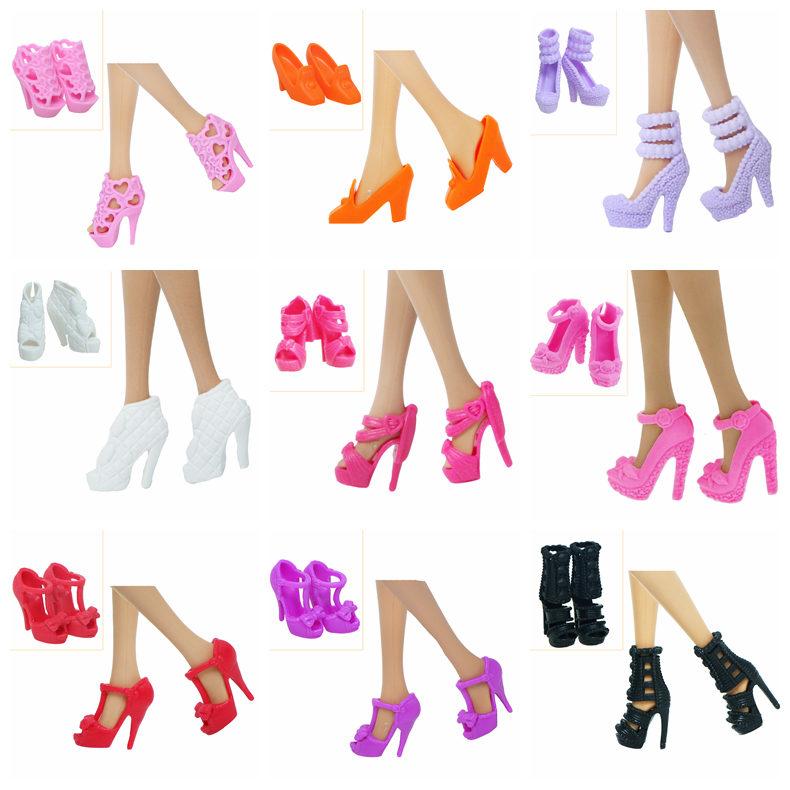 Mixed Style 11.5'' Girl Doll Shoes Sandal Boots Slipper Mini High Heel Shoes for 30cm Doll Accessories Toy