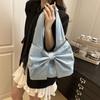 Designer Bow Denim Bag Casual Women's Tote bag Ins Bow Shoulder Bag  Ladies