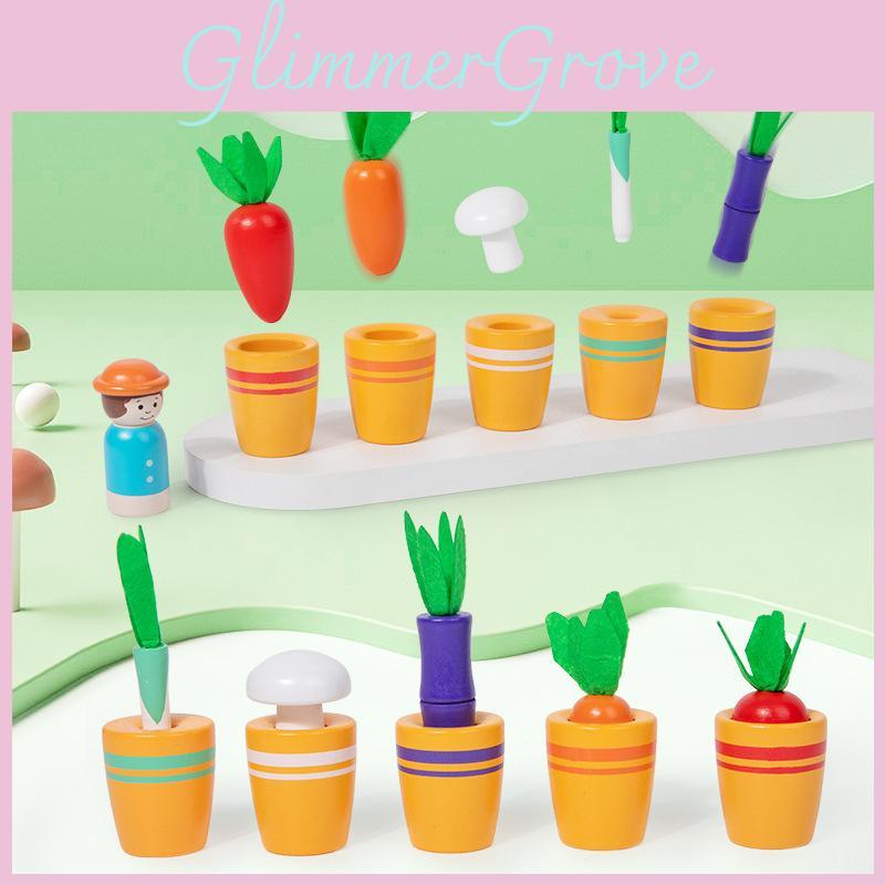 Wooden Educational Planting Toy Set With Color Recognition For Kids