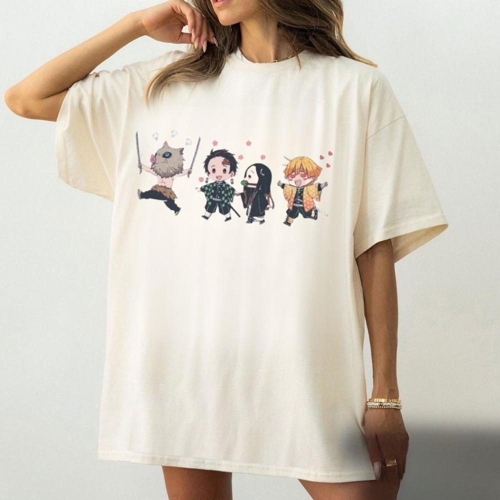

Demon Slayer Graphic T-Shirt Unisex Tee Kimetsu No Yaiba Anime Tee Gift for Fan S