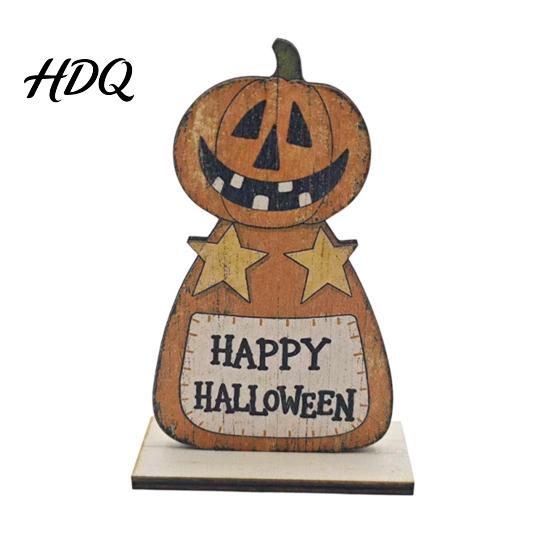 Minimalist Home Accessories Cute Halloween Black Cat Pumpkin Skull Decor Vintage Boo Wooden Unique Table Ornaments Signs Tabletop Decoration