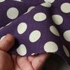 Nippon Chuko NBK Natural Print Large Dot 110cm Wide X 6m Cotton-Linen Fabric, Pattern, Cut, Purple, ICH29000-1H-6M