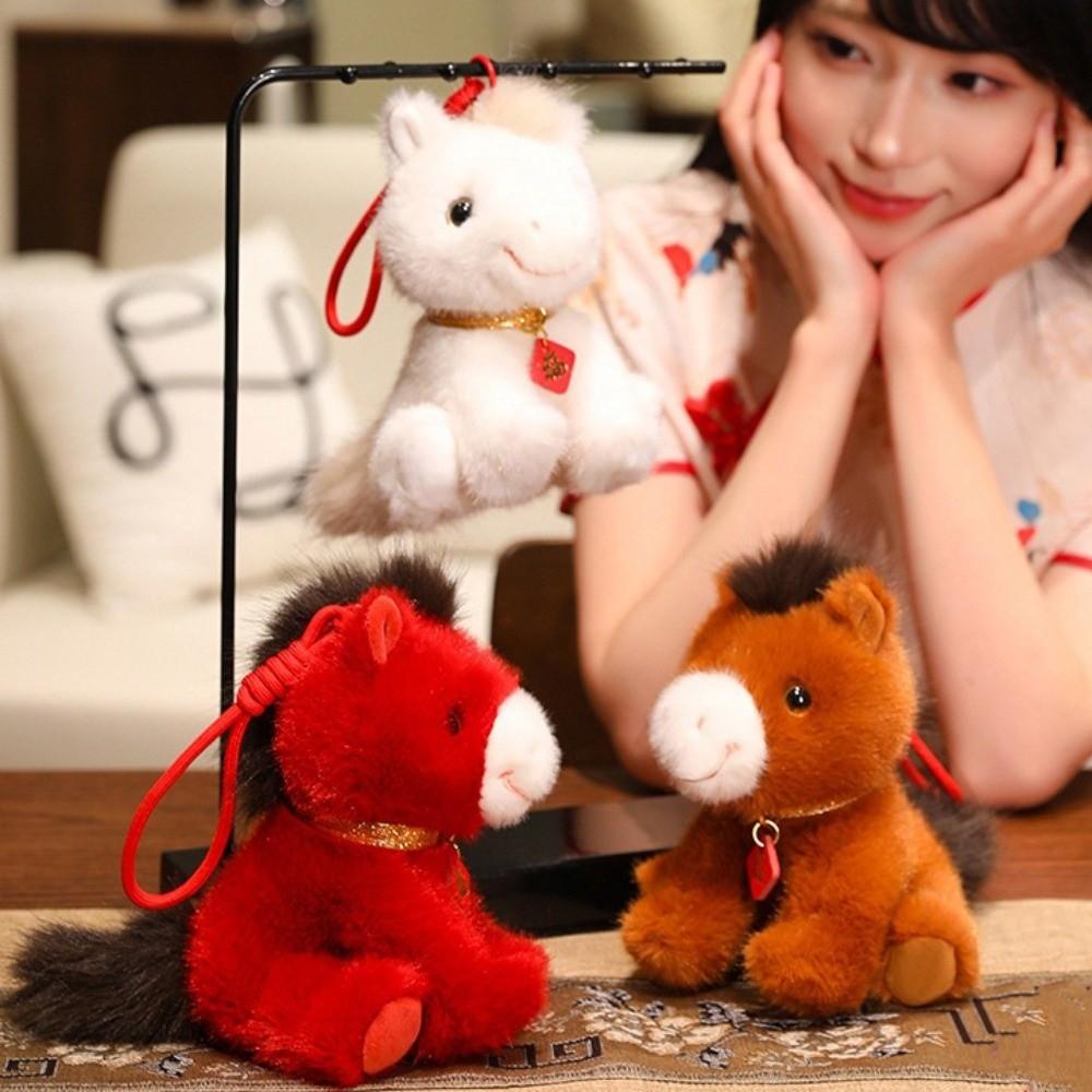 Good Luck Lucky Horse Plush Toys Cute Zodiac Pony Figurine 2026 Horse Plush Doll  Festive Decor