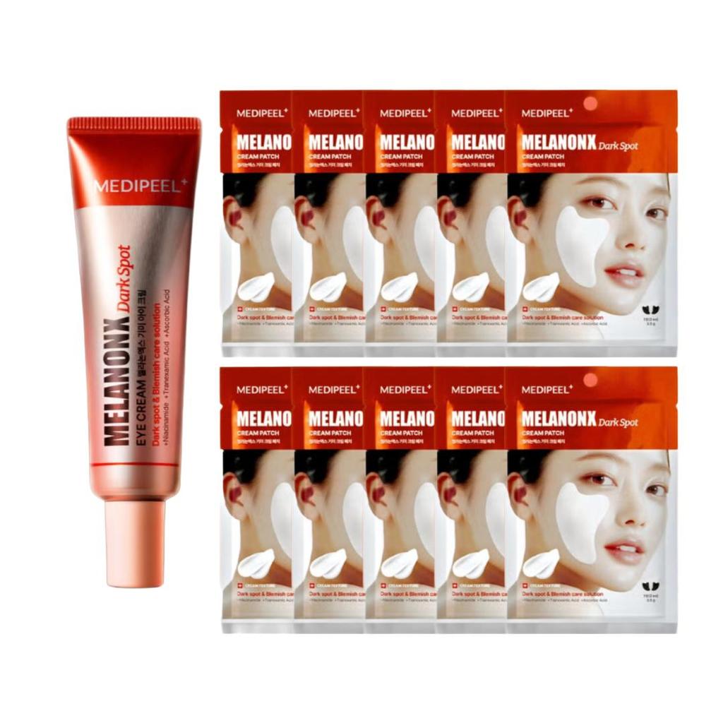 MEDI-PEEL Melanon X Blemish Cream Maska w plastrach 1 para (2 arkusze · 3,5 g) /  Krem na niedoskonałości pod oczy 20ml (11 Opcje)