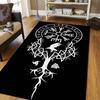 Viking Norse Rune Symbol Print Area Rug Non‑Slip Soft Floor Carpet Bedroom Living Room Present Indoor Home Lounge Bedding Decor