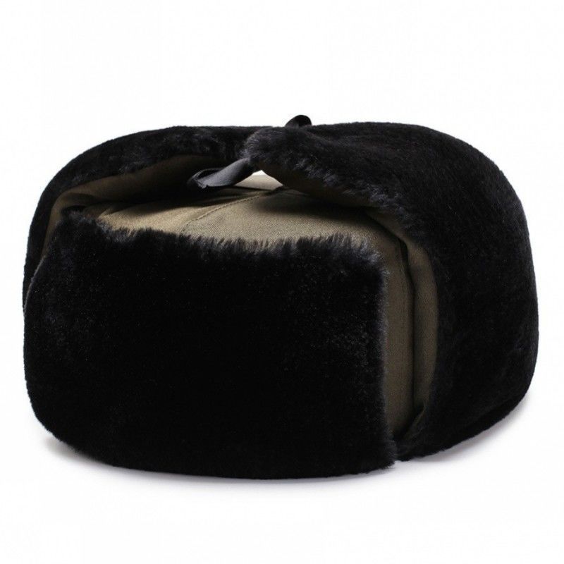 

Thickened Ushanka Cotton Plush Warmth Hat Adjustable Ear Flaps Gift Fashion Black Green
