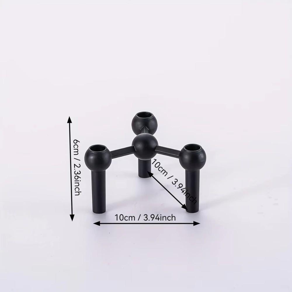 Kovový držák na svícen s molekulární strukturou, stříbrný trojúhelníkový svícen, domácí dekorace, svícen, dárek