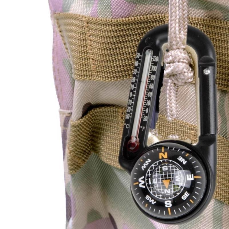 Camp Carabiner Compass and Thermometer Outdoor Navigation Tool Keychains for Outdoor Hiking Camping Survival Tool