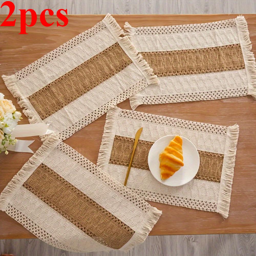 

2pcs Bohemian Style Placemats Luxury Table Mats Perfect for Scandinavian Home Decor Chic Dining Essentials 60x40 cm