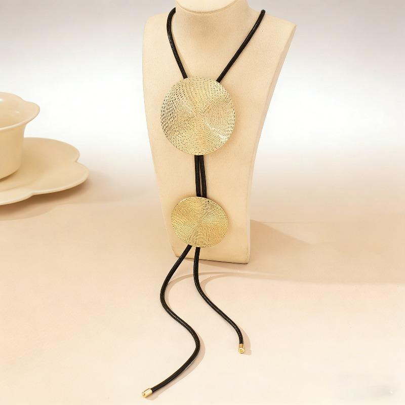 

Jewelry Brushed Silver Disc Pendant Necklace Niche High Sense Star Same Necklace Female золотий жовтий колір