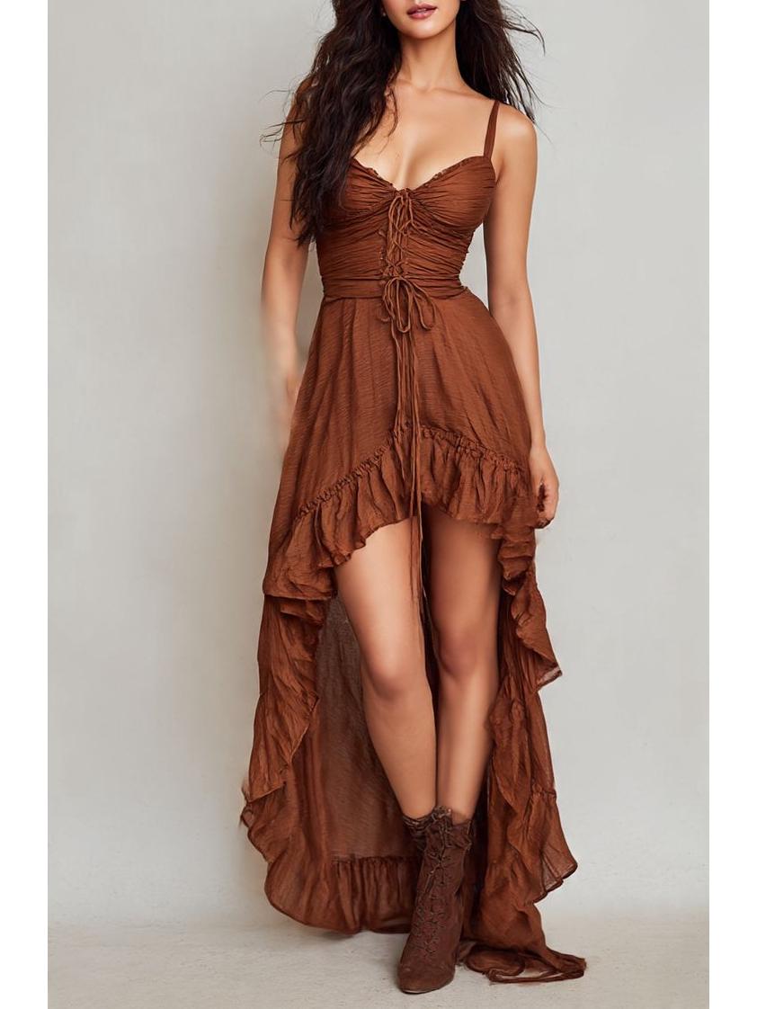 

2026 Богемна Французька Сукня-Камісоль з Воланами - Весна/Літо Ретро Шик Medium