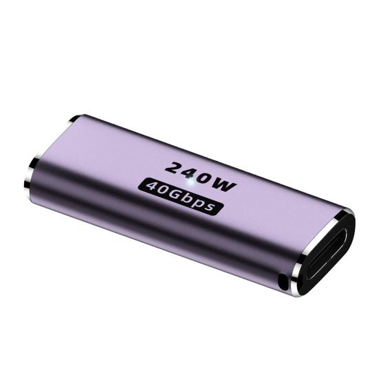 USB C Right Angle Adapter 240W PD 8K@60Hz Video Charge Adapter 40Gbps Data Transfer LED Light Metal Adapter for MacBook Pro for IPad Pro