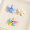 Summer color dopamine beaded flower stud earrings hand-woven three-dimensional petal design temperament earrings