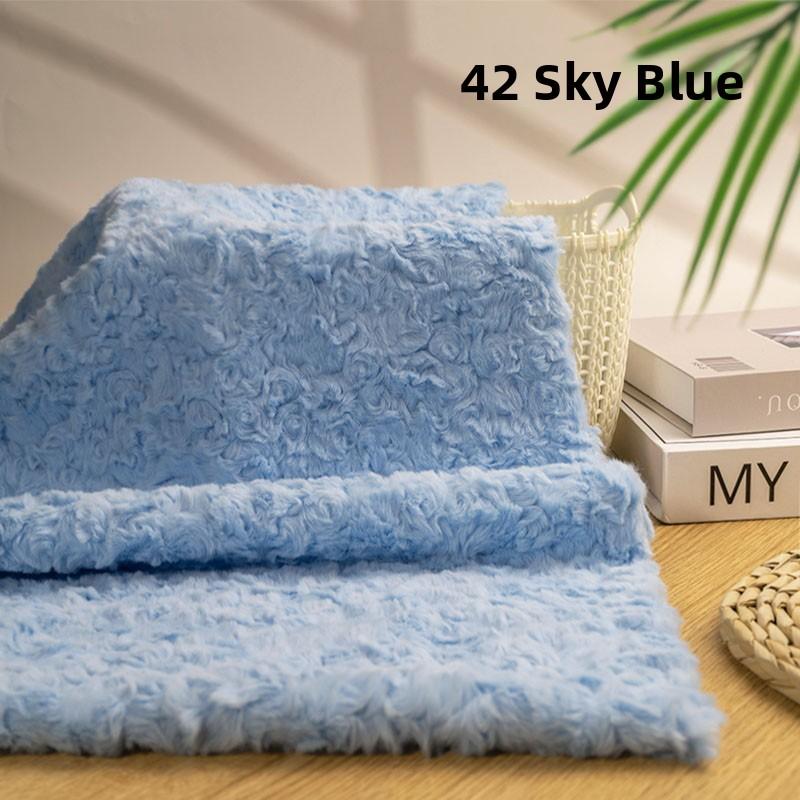 Thickened Rabbit Fur Brushed Cotton Doll DIY Fabric Rose Patterned Fur Collar Clothing Material Home Decor Sponge Pad Fabric