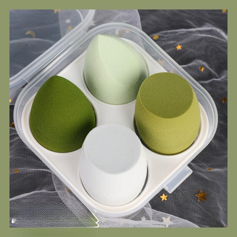 4PCS Ombre Makeup Sponge Set - Vegan Dual Use for Liquid/Powder | Latex-Free Travel Essentials All Skin Types