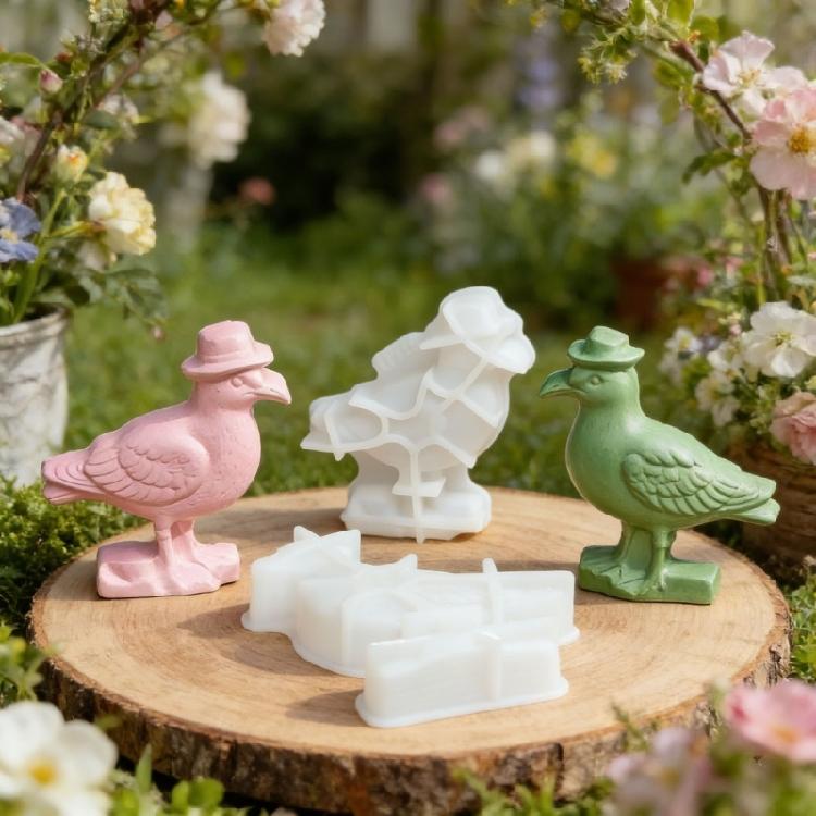 2Pcs Bird Shape Silicone Molds for Handmade Candle Soap Easy Demolding Multipurpose Silicone Mould for Resin Casting