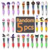 5/10 Stück Halloween Stifte Mini 4-in-1 Farben Einziehbar Bunter Kugelschreiber Kürbis Geist Fledermaus Schreibwaren Schulparty Geschenk