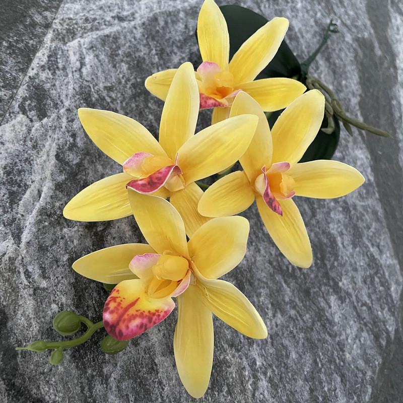 Eva Small 4head East Asian Orchid 3d Faux Flower For Wedding Home Decor And Photography Props