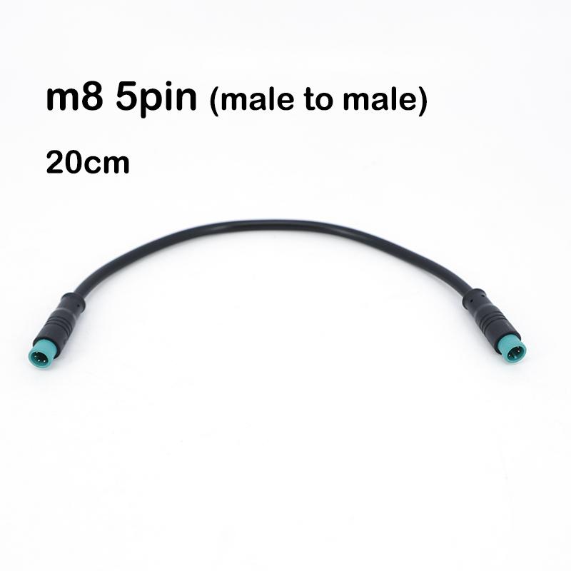 0.3m 0.5m 8mm M8 2 3 5 Pin Sensor Male Female To Male Female Ebike Connector Cable Butt Joint Electric Bicycle Waterproof Wire