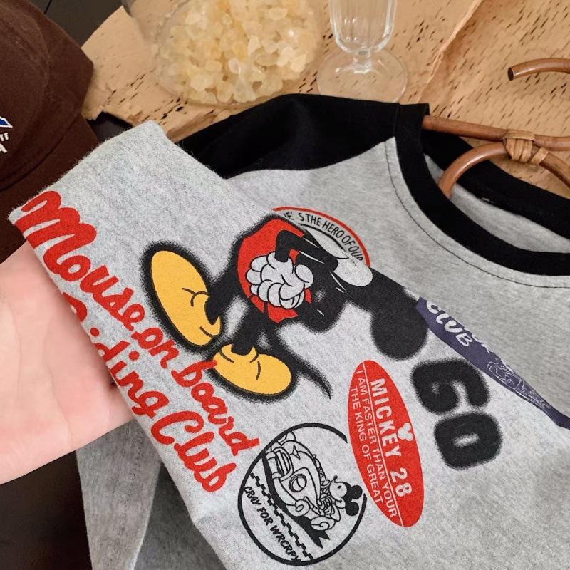 Kids Cotton Long Sleeve T Shirt Spring Autumn Thin Loose Casual Base Layer Top For Boys And Girls