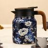 Tea Pot 1L Vintage Stainless Steel Insulated Leakproof Built-in Strainer Tea Water Kettle for Home Office Kitchen Apartment
