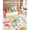 Paper Roll Dispenser for Art Bamboo Tabletop Easel with Blank Patterned Paper Rolls 12 Pigments Drawing Tools Pen Cups Craft St