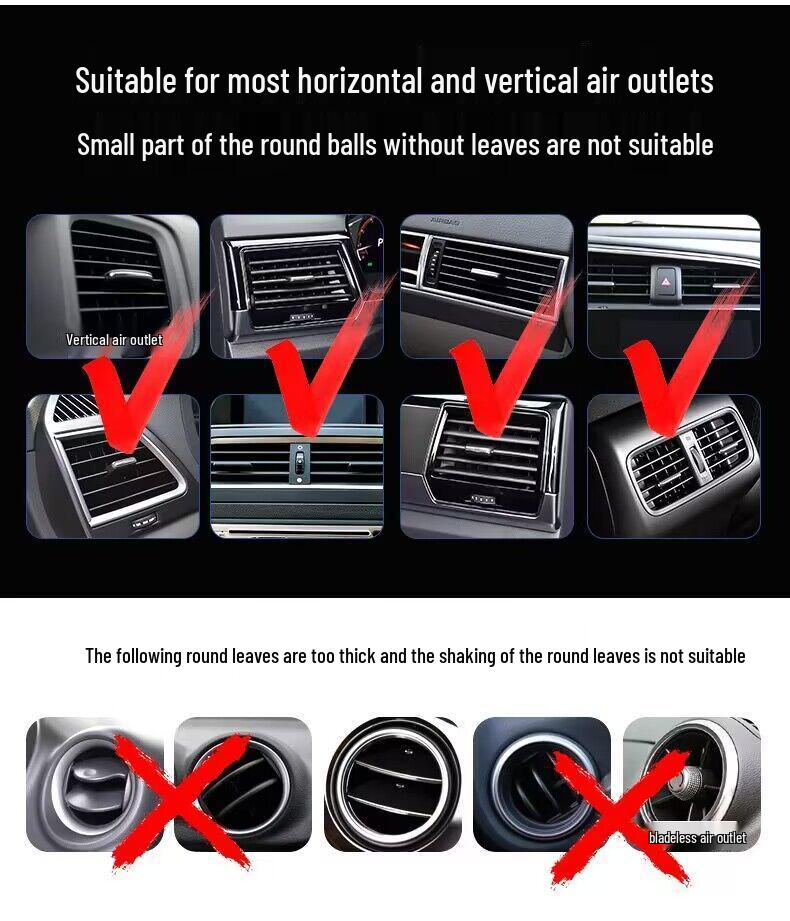 Vent-Friendly Car Phone Holder with Gravity-Activated Navigation