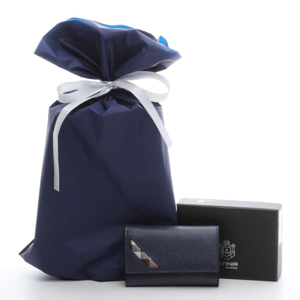 Estojo OMNIA com Chaveiro de Notas, Compartimento para 5 Chaves, Carteira Masculina, Chaveiro, (Marinha)