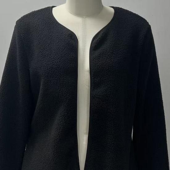 Women's Open Front Fleece Jacket Long Sleeve Cardigan Coat Soft Fuzzy Sherpa Jackets Fall Casual Warm Outerwear
