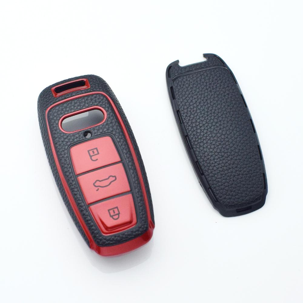 TPU Leather Car Remote Key Cover Case For A3 A4 B9 A6 C8 A7 S7 4K A8 D5 S8 Q7 Q8 SQ8 E-tron 2018 2019 2020 2021 Accessories