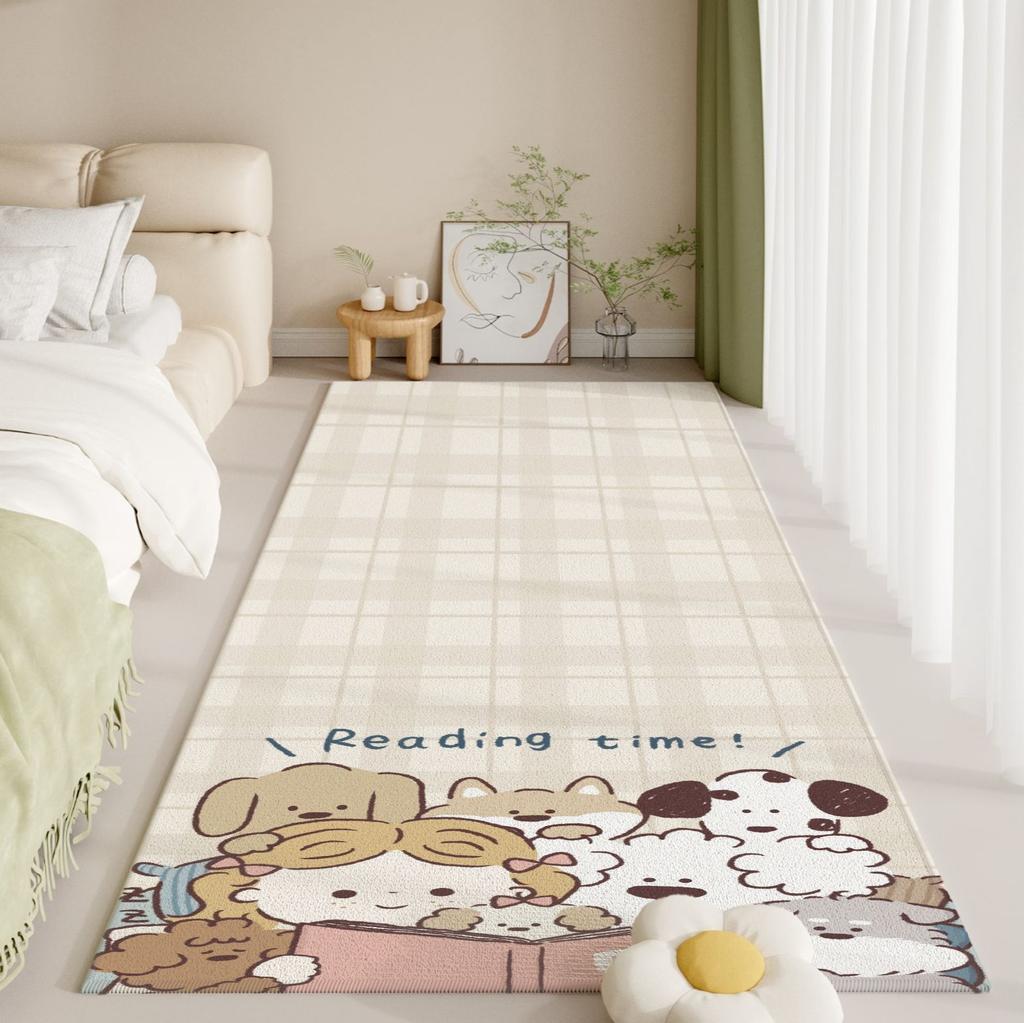 Aesthetic Flannel Carpet - Premium Non-Slip Shedding-Proof Rug for Bedside/Hallway High Traffic - Home Decor