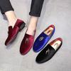 New Men Dress Shoes Shadow Patent Leather Luxury Fashion Groom Wedding Shoes Men Luxury italian style Oxford Shoes Big Size 48