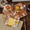100Pcs 17x17cm Clear Transparent Bread Bags Toast Cake Printed Snack Bread Coffee Shop Food Packaging