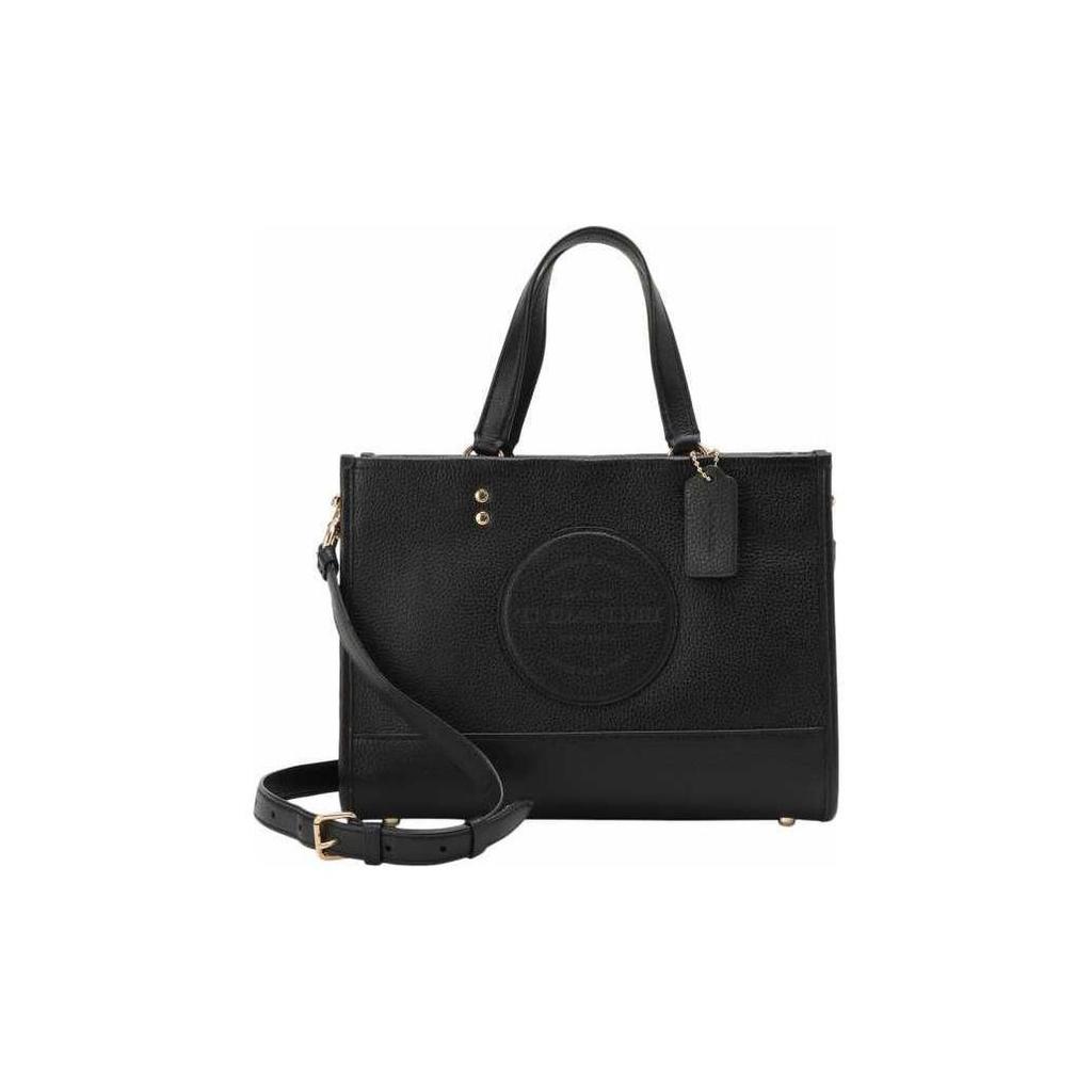 Coach Dempsey 29 Pebble Leather Tote Bag Women Tote Bags Black C2004-IMBLK