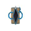 Coach Lacey 19 Letter Logo Plaque Classic Print Fringe Canvas And Leather Boston Bag Women Shoulder Bag Dark-Brown Blue CB874-SVVRF