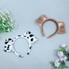 Diadema con orejas de perro con estampado de puntos de felpa, diadema elástica con forma de Animal para chico y adulto, accesorio para disfraz de Cosplay, regalo