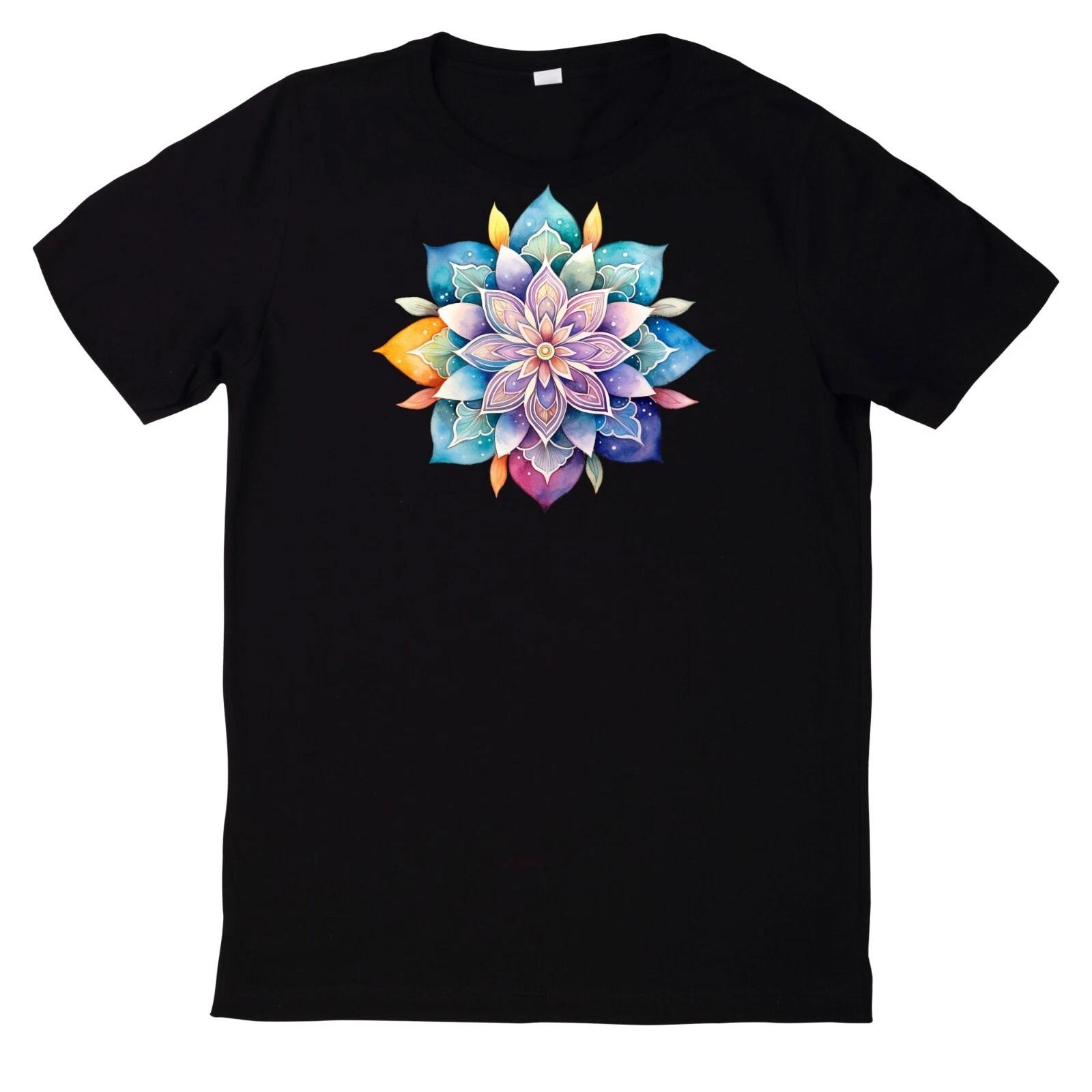 T-Shirt Aquarell Mandala Motiv Baumwolle XXXL