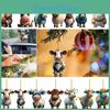 Stylish Cartoon Cow Acrylic Car Hanging Decoration Festive Christmas Tree Decor