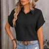 Summer Fashion Short Sleeve Casual Shirt Elegant Loose Solid Women 2024 White Blouse Woman Button Up Office Lady Tops 30644