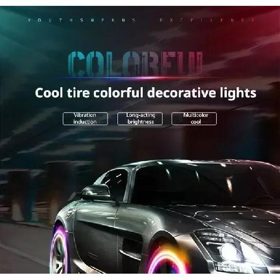 2/4PCS Colorful LED Wheel Valve Lights Motorcycles Bicycles Car Wheel Tire Valve Caps Universal Dustproof Bicycle Valve Cover Valve Stems 1