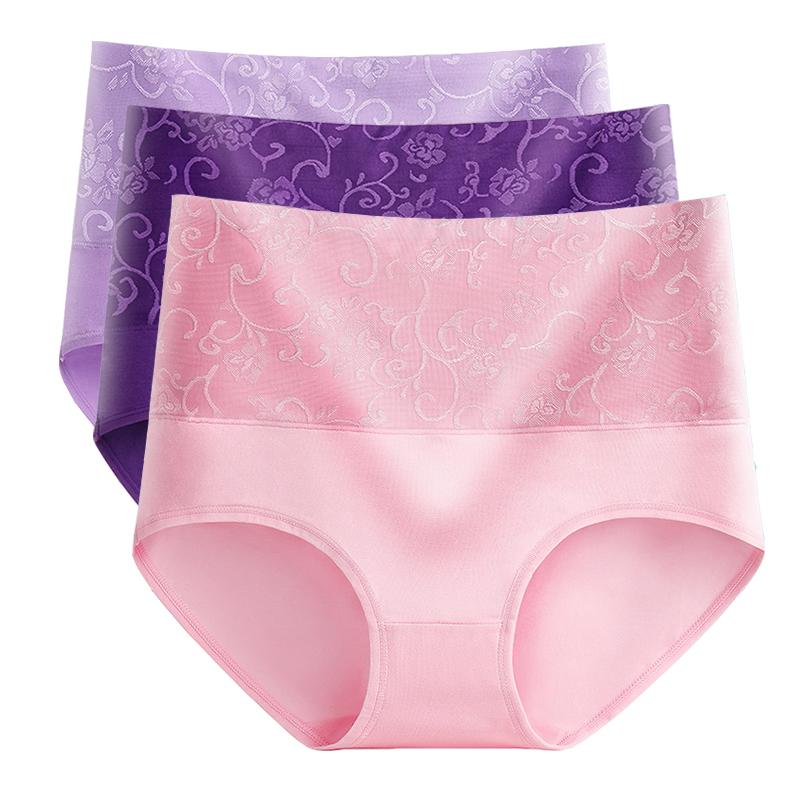 

M-5XL трусики для женщин с высокой талией нижнее белье для живота хлопковые бесшовные трусы для девочек больших размеров нижнее белье для женщин 3 шт./лот 3XL